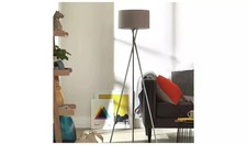 Image of Argos Home Tripod Floor Lamp - Grey and Chrome