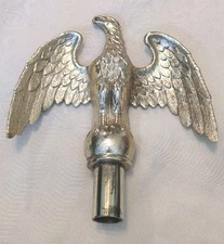 Vintage Bald Eagle Metal Flagpole Topper Statue  6" Tall