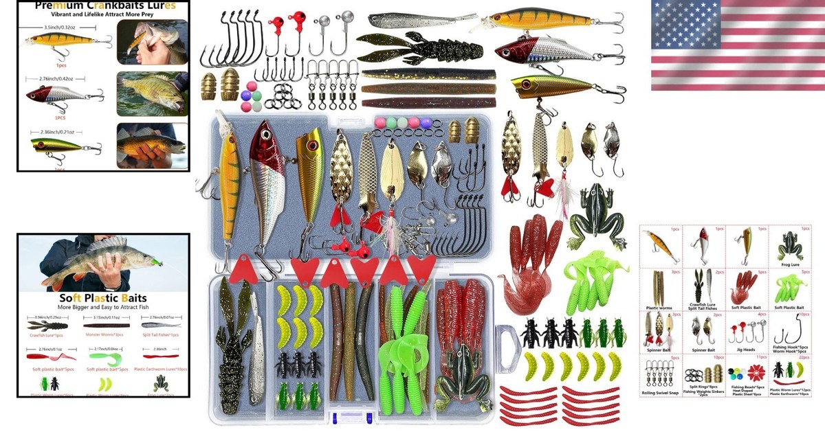 KTW LURES セット Fishing Lures Kit Set, Baits Tackle Including Crankbaits, Topwater