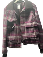 This is a Patrizia Pepe plaid wool coat.