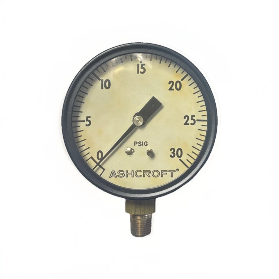 Ashcroft No. 1000 2 & 1/2” Brass 1/8” NPT 30 PSI Lower Pressure Gauge - Image 3 of 4