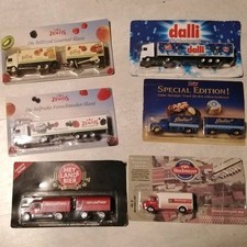 6 Mini Truck 1:87 LKW Anh&auml;nger Stockmeyer ZENTIS DALLI GUBOR Konvult