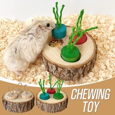 Wooden Small Pet Foraging Toy Hamster Rabbit Guinea Pig Molar Training Snack Box