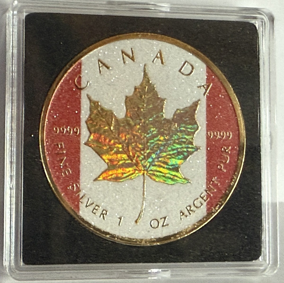 2025 Canada Maple Leaf Holo Gold Diamond Flag Edition Silver Color