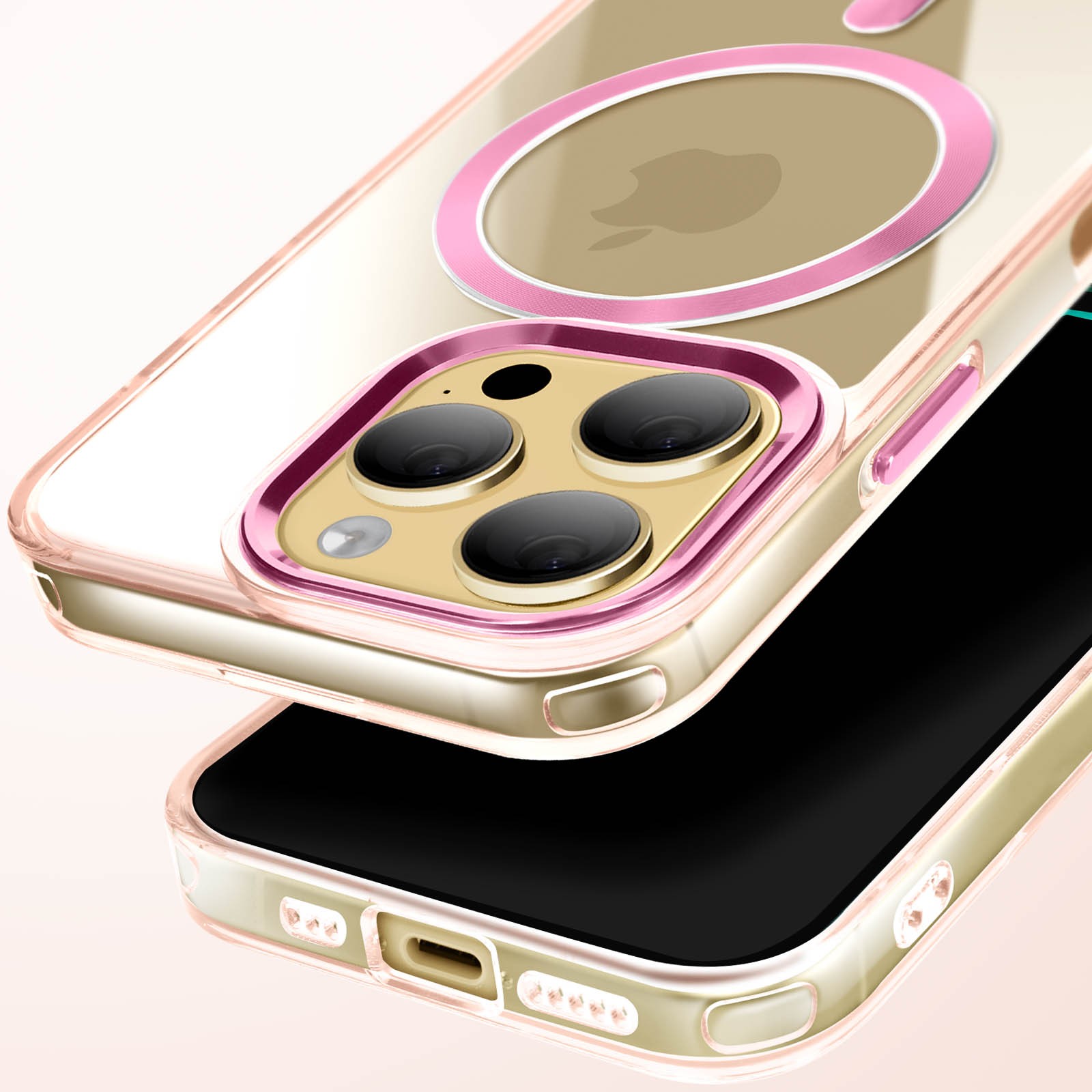 Coque iPhone 14 Pro Max flexible transparente Avizar colorée silicone