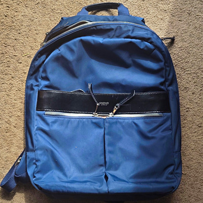 KNOMO London Beauchamp Laptop Backpack 13 in Padded Nylon Blue/Black MD 619