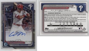 2024 Bowman Draft Chrome Prospect Refractor /499 Carter Mathison #CPA-CMA Auto