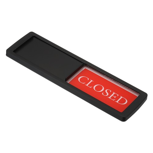 7"x2" Open Closed Sign,Magnetic Adhesive Back Sign Slide Door Sign Black - Photo 1/5