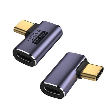 USB C Angle Adapter 40Gbps 90 Degree Male To Female Right Extension 2 PCS
