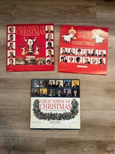 CHRISTMAS VINYL 3xLP LOT - Great Songs of Xmas Streisand Mathis Crosby Goodyear 