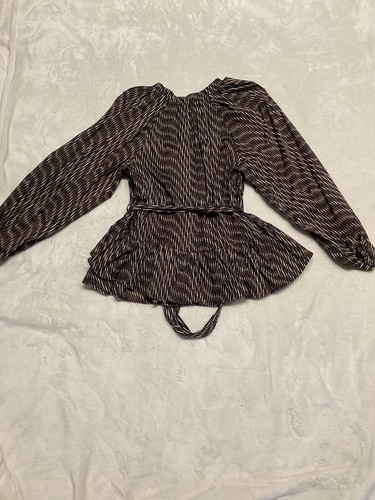 Banana Republic Blouse Womens Medium Brown V Neck Long Sleeve Top - Picture 10 of 10