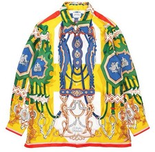 HERMES 100 Silk Custom Order Long Sleeve Shirt Men's Unused