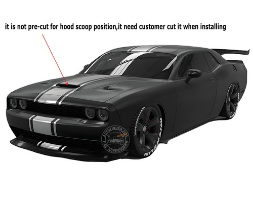 Graphics Racing Stripe Sticker For Dodge Challenger Hood Roof Rear Bumper Decal - Foto 2 di 6