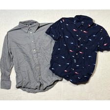 Boys Gap L/S  Wonder Nation S/S Button Down Shirts Lot of 2 Size Large 10-12 