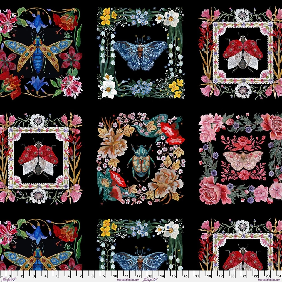 Nocturnal Creatures Collection BTY Flowers & Butterflies 44" Wide 5 Choices - Image 4 of 4