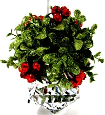 Christmas Ornament Kissing Mistletoe Jewel  5" Acrylic Krystal Diamond Ganz