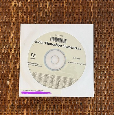 Adobe Photoshop Elements 5.0 w/ serial number (Disc Only)