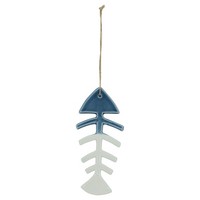 GräTenfisch Aus Steingut Lackiert 9 X 19,5 Cm Blau/Weiß Sea-Club
