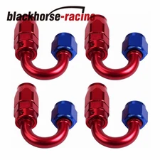 4Pcs 180° Swivel Hose End Fitting 8AN CPE Fuel Line Adaptor Universal Red&Blue