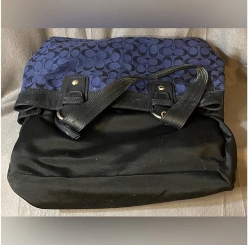 Bolso de Hombro Coach Soho Azul Marino Plisado Signature C, Bolso de Mano Nº F16043 Negro - Imagen 8 de 18