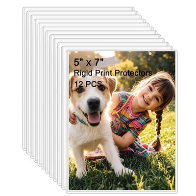 12PCS 5'' x 7'' Clear Rigid Card Sleeves   Waterproof Hard Plastic Protectors f...