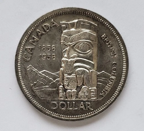 1958 CANADA SILVER $1 DOLLAR - EF40 - QUEEN ELIZABETH II ONE DOLLAR