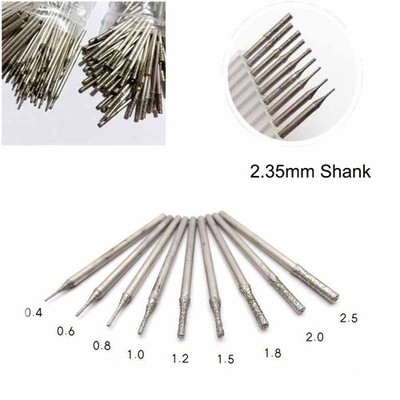0.4-2mm Diamantbohrer Fliesenbohrer Glasbohrer für Jade Stein mit 2.35mm Schaft