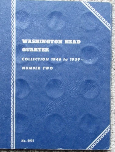 1946~1959 90% Silver Washington Quarters in Whitman Album #9031 with 33 Coins-NR