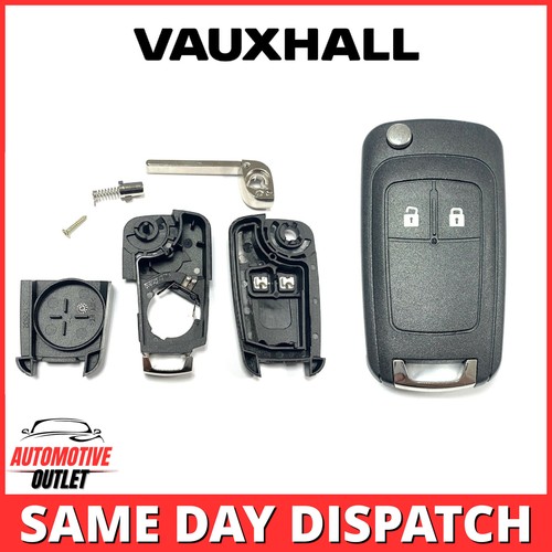 2 BUTTON FLIP KEY CASE FOR VAUXHALL ASTRA J 2009-2015 REMOTE FOB SHELL HU100 KIT