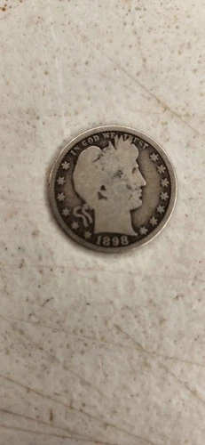 1898 Silver Barber Quarter Coin Stacking #A