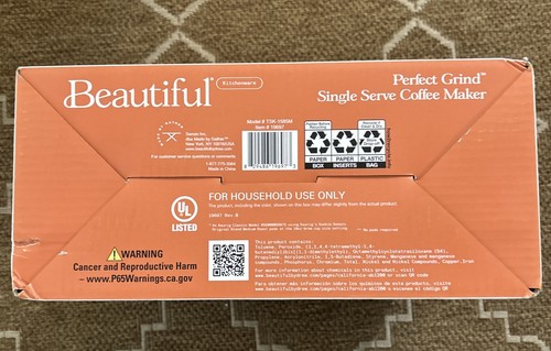 Beautiful Perfect Grind Programmable Single Serve Coffee Maker Rose, NIB, Lot 1 - Picture 13 of 15