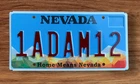 NEVADA GRAPHIC VANITY LICENSE PLATE " 1 ADAM 12 " COP POLICE TV SHOW REED MALLOY