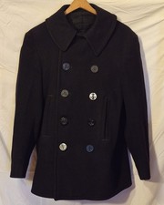 Vintage 1951 Authentic US Coast Guard Pea Coat Sz 38 100% Wool Military Issue