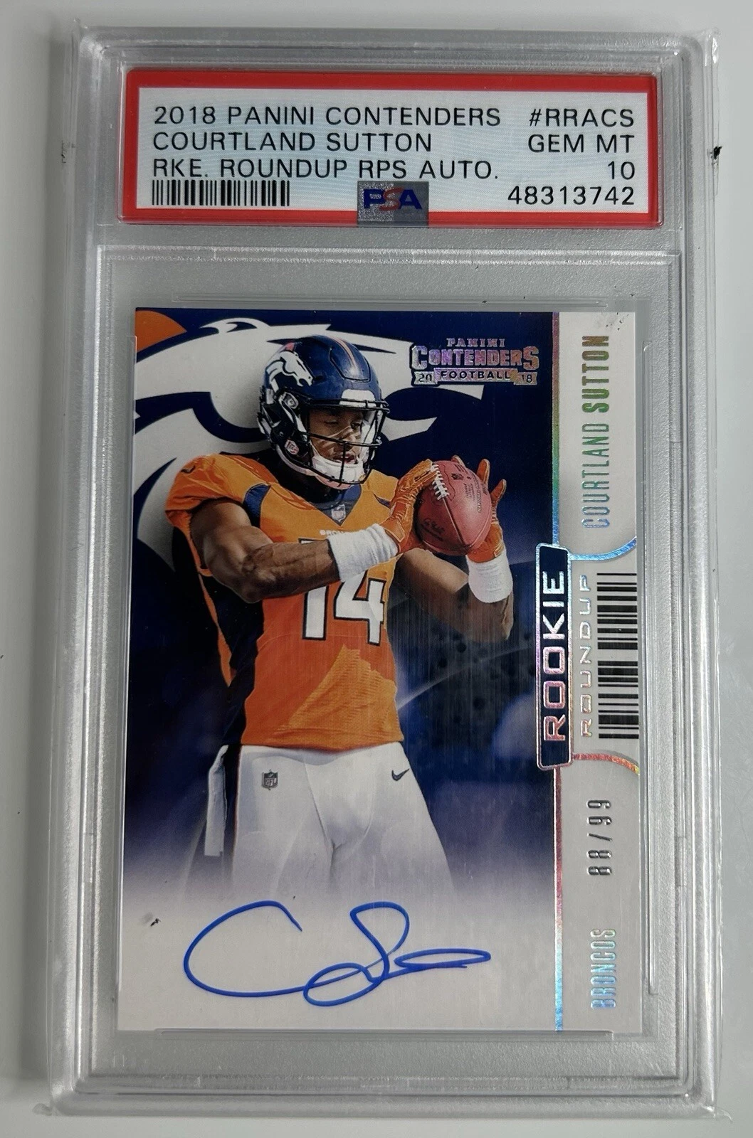 Courtland Sutton Panini Contenders Rookie Roundup Rps Autographs #RRACS Base