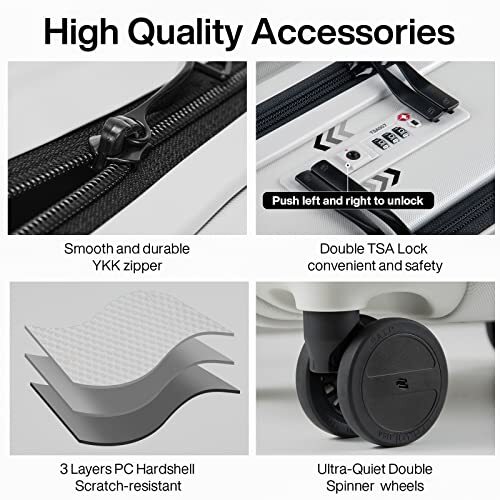 20 Inch Carry On Luggage Airline Approved Hard Carry On 20Inch Grayish