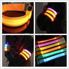 RECHARGEABLE LED ARMBAND ankle ARM BAND Light Night Safety Running Walking Bike