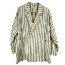 Maeve X Anthropologie Size M Striped Danielle Double Breasted Blazer Oversized