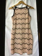 Vtg Guess Cocktail Dress 8 Mini Light Pink Lace Overlay Guess LosAngeles 90s Y2K