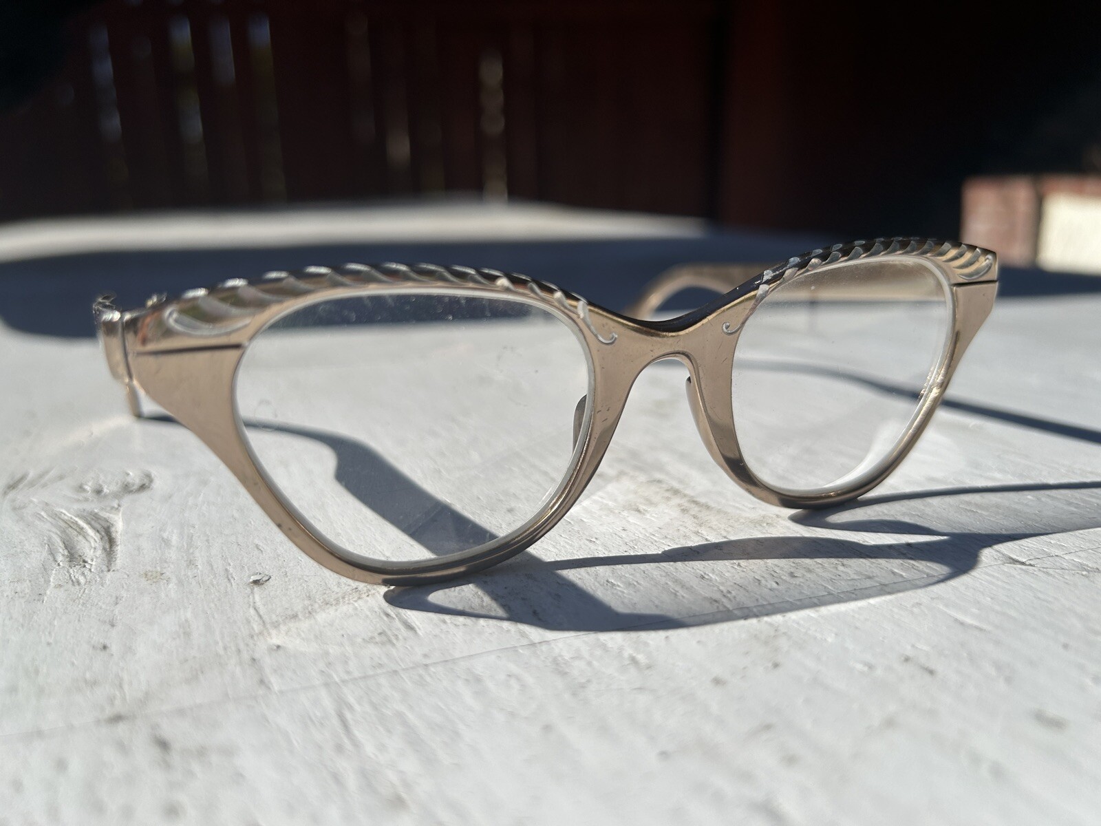 Silver Aluminum Glasses Cat Eye Vintage 1950s - image 1