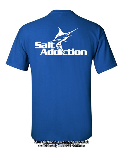 T-shirt Salt Addiction – Motif Pêche, Dauphins Et Océan – Homme – Coton Blanc