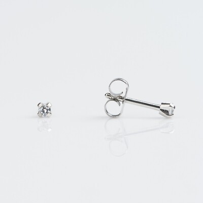 Studex Tiny Tips Cubic Zirconia Stainless Steel 3mm Stud Earrings