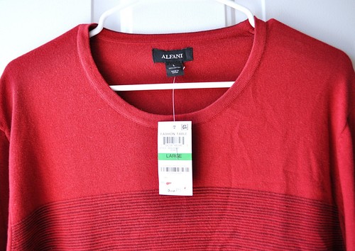Nuevo Suéter Alfani Hombre Rojo 100% Algodón Talla L - Imagen 2 de 3