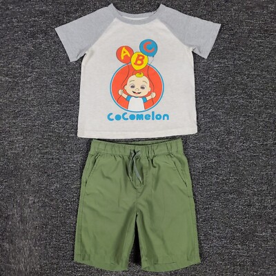 Boys Outfit 4T Cocomelon Jumping Beans Shirt & Old Navy Shorts School Casual Set