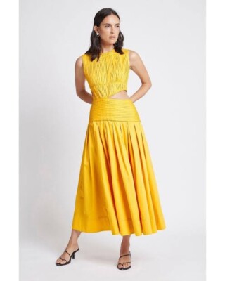 Aje Dress Aje Cascade Cut Out Dress Yellow MIDI Dress Size 4 Rrp$595 | eBay Australia Aje Dress Aje Cascade Cut Out Dress Yellow MIDI Dress Size 4 Rrp$595 | eBay Australia