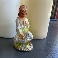 Vintage CHRISTMAS MANGER NATIVITY CHALKWARE SHEPHERD