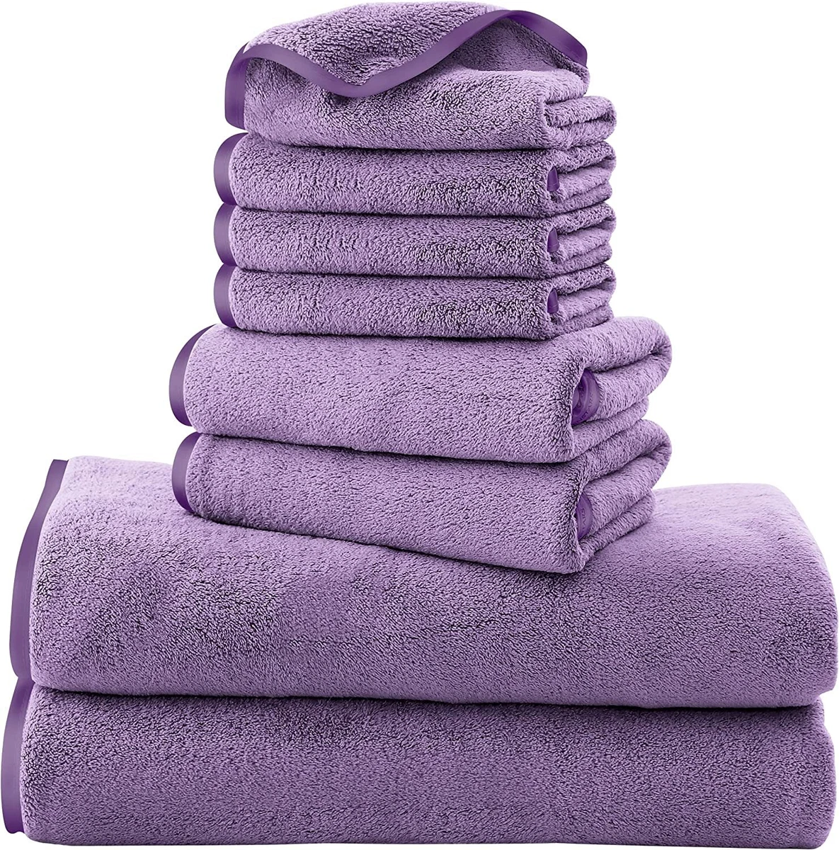 Cosy Family Microfiber 8-Piece Towel Set, 2 Bath Towels, 2 Hand Towels, and 4 Wash Cloths, Ultra Soft Highly Absorbent Towels for Bathroom, Gym, Hotel