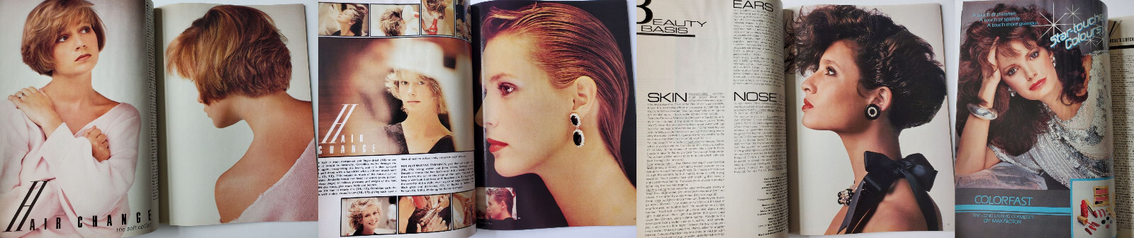 1983 UK Beauty In VOGUE mag Bonnie Berman Kirsten Allen Jaclyn Smith Lise Brand