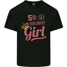 T-Shirt Per Bambini Principessa 5 Anni Compleanno Ragazza