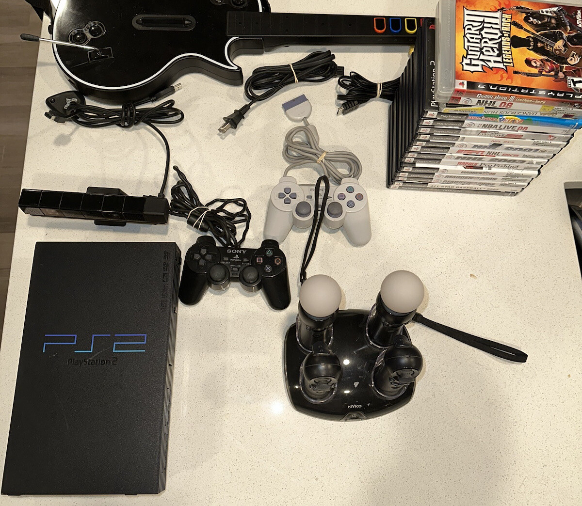 Sony Playstation 2 PS2 Video Game System Console Bundles with 5 games