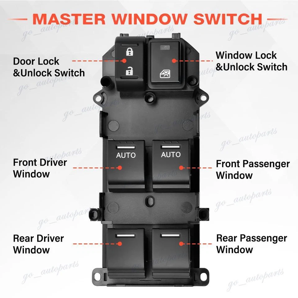 Interruptor de porta de janela dianteiro esquerdo mestre 35750-TL2-A12 para Acura TSX 2009-2014 - Imagem 4 de 4
